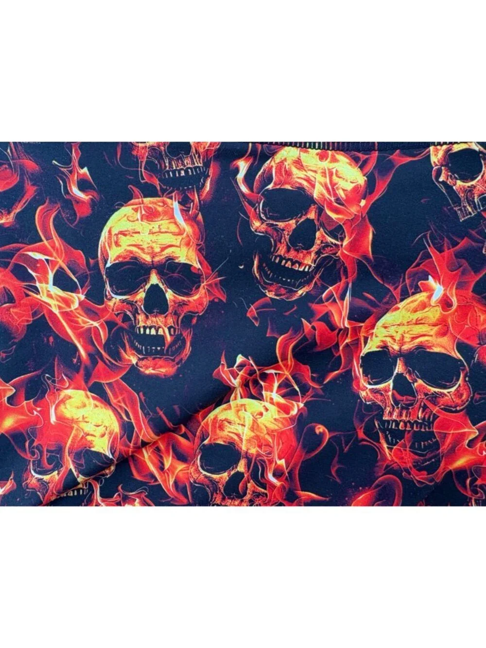 Peachy Athletic NWT Peach Perfect Booty Bike Shorts Flames Skulls Size Medium